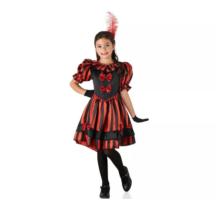 Translation missing: fr.Disfraz de Bailarina Can Can rojo y negro para niña