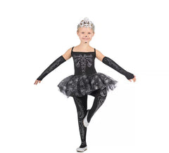 Costume de danseuse squelette avec diadème pour fille