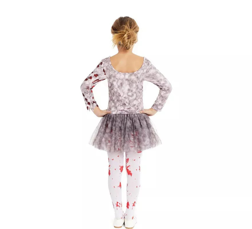 Translation missing: fr.Disfraz de Bailarina Zombie gris con tocado para niña y adolescente