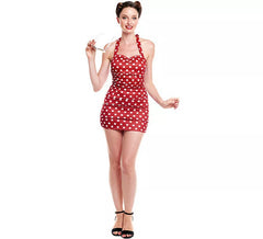 Costume de maillot de bain à pois des années 50 pour femme