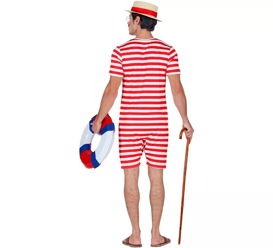 Translation missing: fr.Disfraz de Bañador Estilo Retro años 50 rojo para hombre