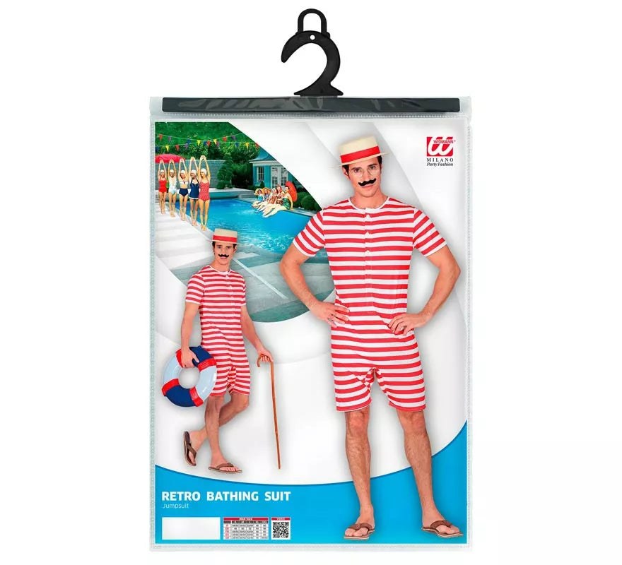 Translation missing: fr.Disfraz de Bañador Estilo Retro años 50 rojo para hombre