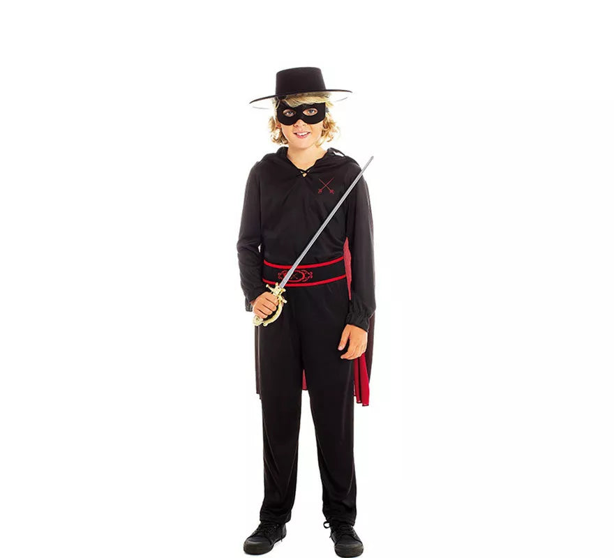 Translation missing: fr.Disfraz de Bandido Z negro con capa para niño
