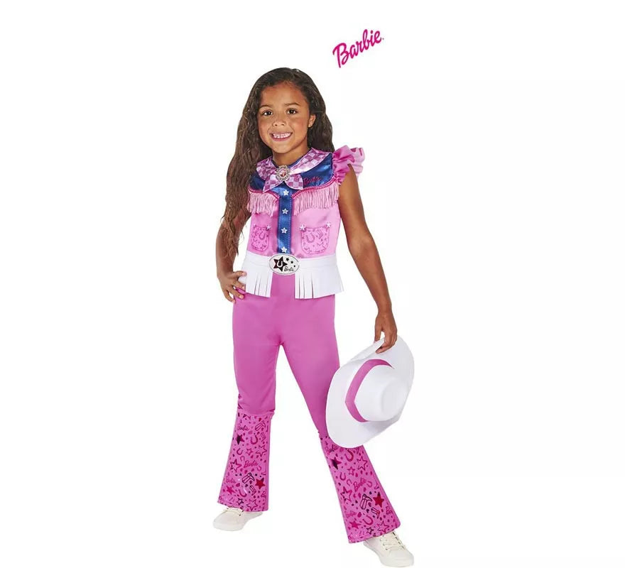 Translation missing: es.Disfraz de Barbie Vaquera Clásica rosa para niña