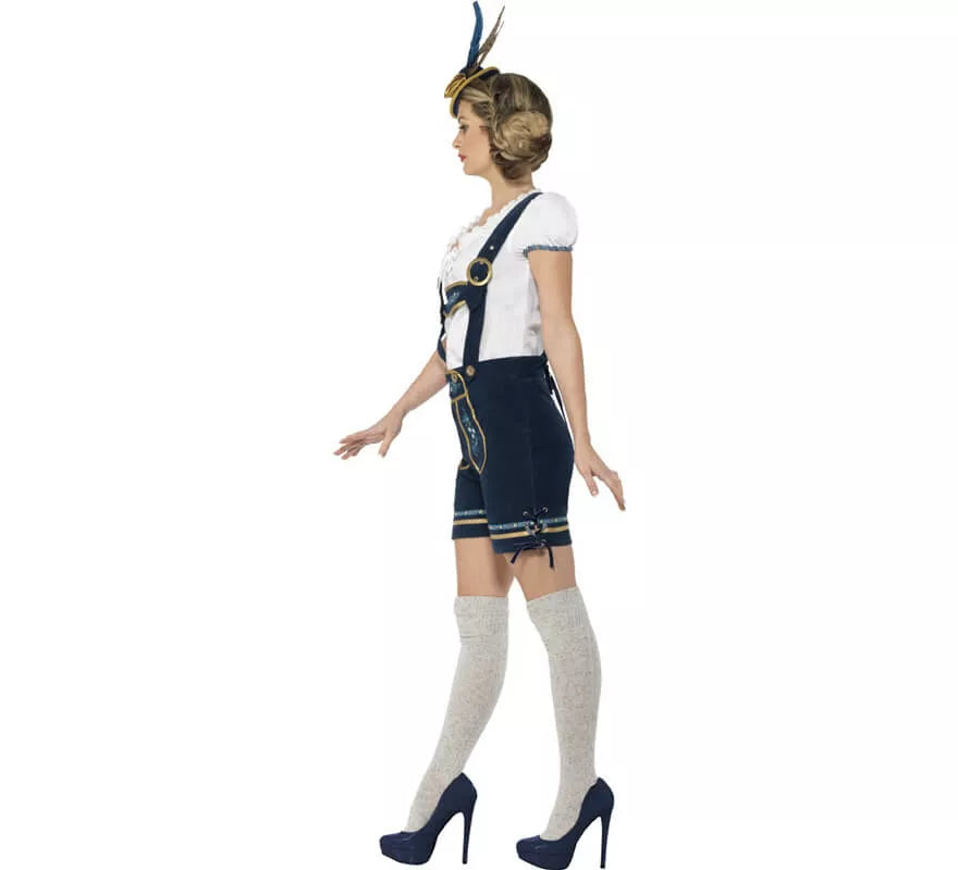 Translation missing: fr.Disfraz de Bávara Azul con Lederhosen para mujer