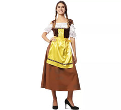 Déguisement bavarois classique marron et jaune femme