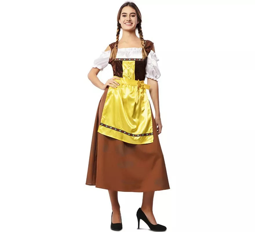 Translation missing: fr.Disfraz de Bávara clásica marrón y amarillo para mujer