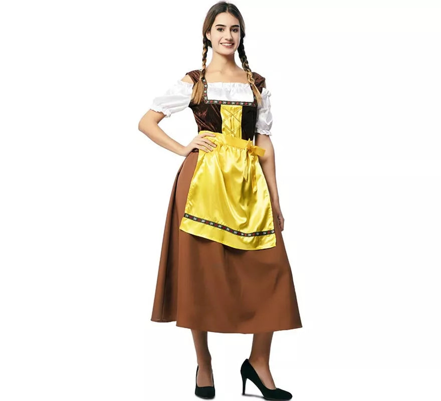 Translation missing: fr.Disfraz de Bávara clásica marrón y amarillo para mujer