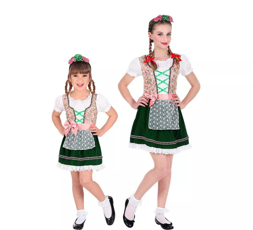 Translation missing: fr.Disfraz de Bávara rosa y negro clásico para niña