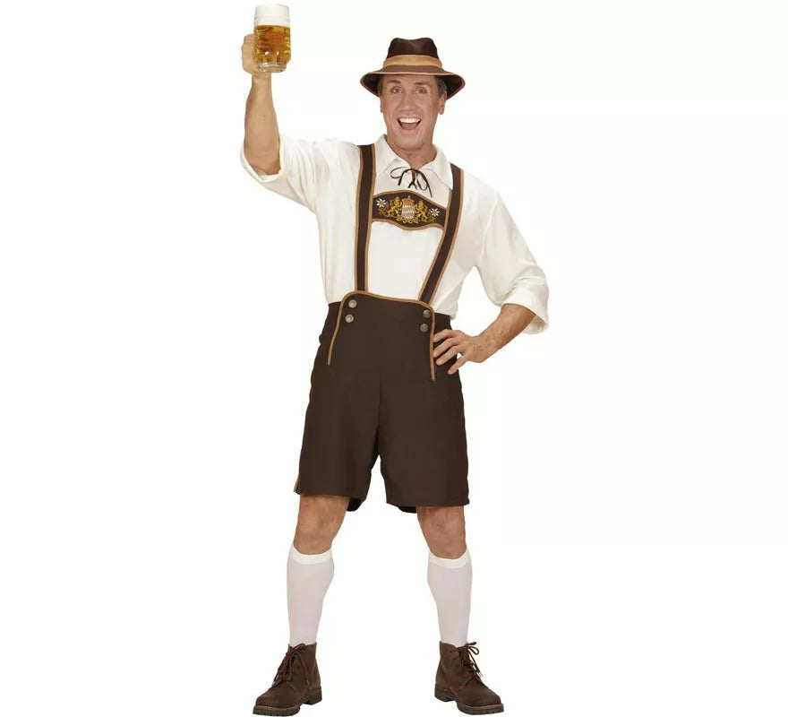 Translation missing: fr.Disfraz de Bávaro blanco y marrón con sombrero para hombre