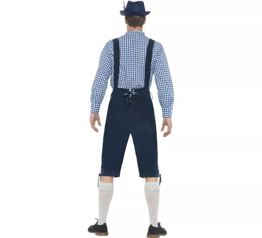 Translation missing: fr.Disfraz de Bávaro Tradicional Azul con Lederhosen para hombre