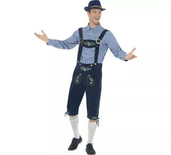 Déguisement Traditionnel de Bavarois Bleu avec Lederhosen pour homme