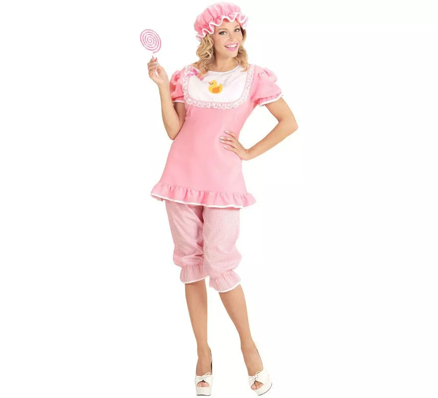 Translation missing: es.Disfraz de Bebé rosa con gorro para mujer