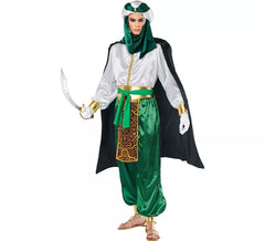 Déguisement bédouin élégant vert et blanc homme