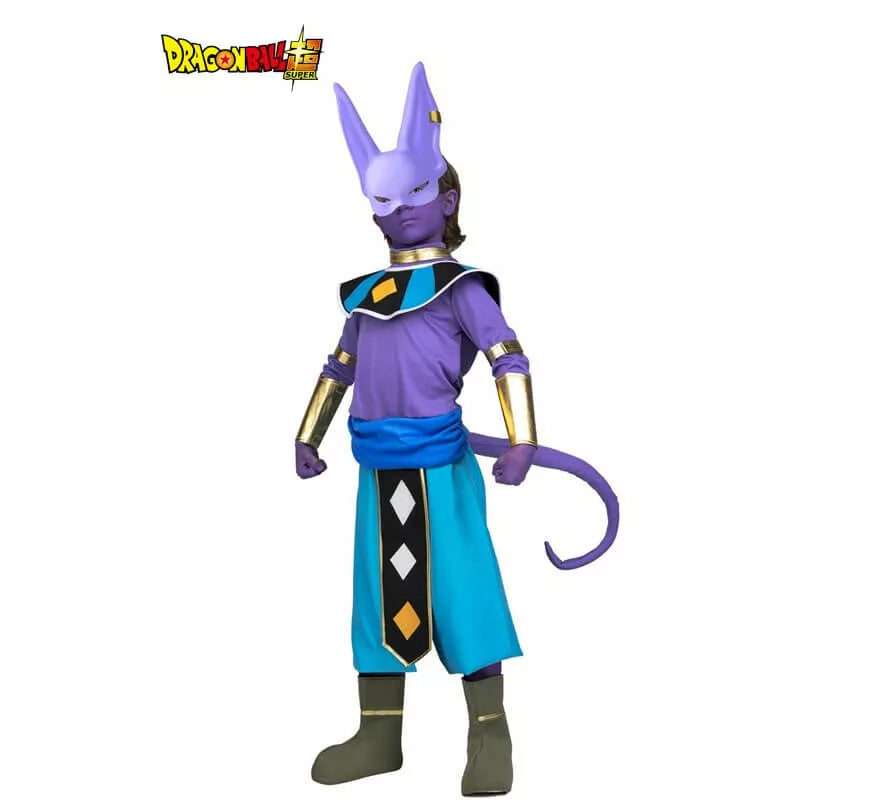 Translation missing: fr.Disfraz de Beerus de Dragon Ball con máscara y maquillaje para niño