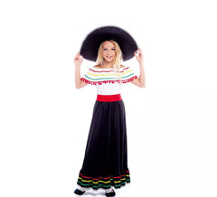 Déguisement beauté mexicaine avec jupe fille