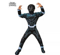 Disfraz de Black Panther musculoso con máscara deluxe para niño