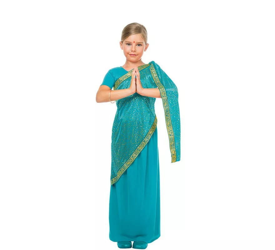 Translation missing: fr.Disfraz de Bollywood Azul Turquesa para Niña