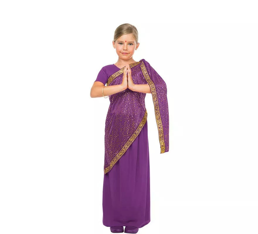 Translation missing: fr.Disfraz de Bollywood Morado para Niña