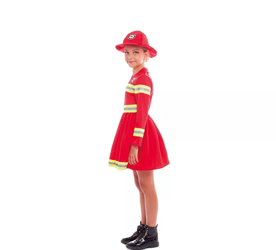 Translation missing: fr.Disfraz de Bombera Rojo y Amarillo para niña