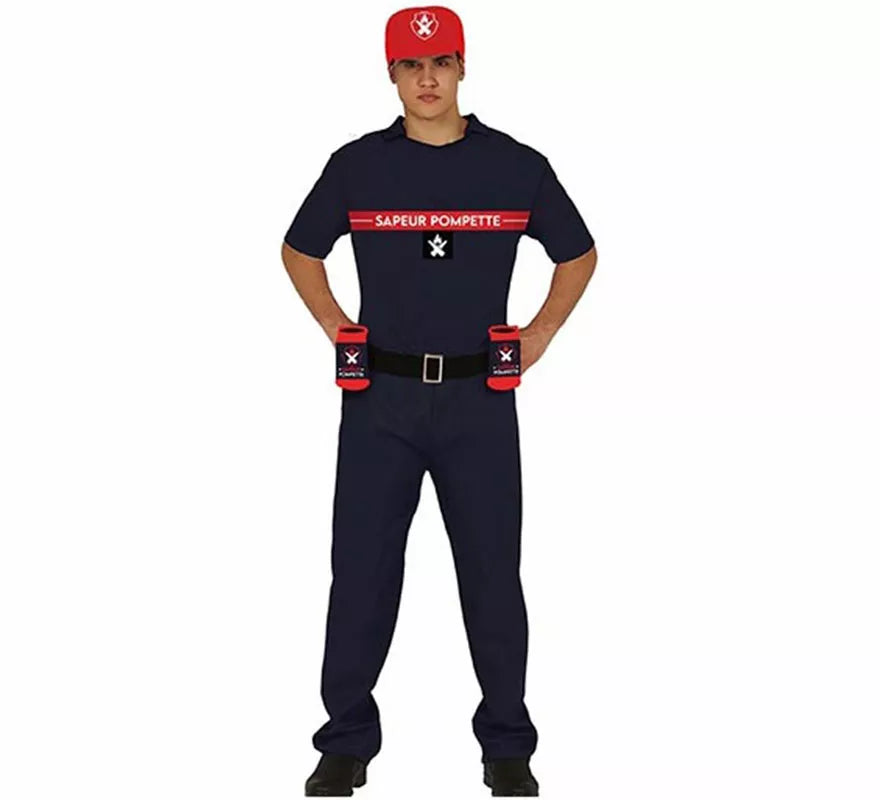 Translation missing: fr.Disfraz de Bombero con Portabebidas para hombre