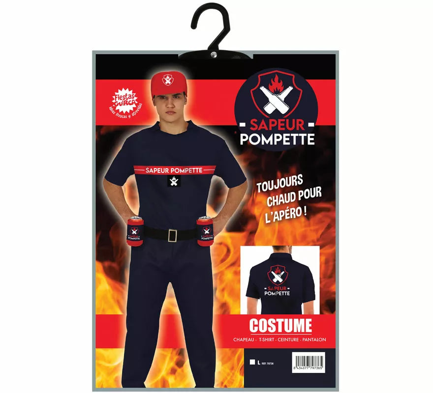 Translation missing: fr.Disfraz de Bombero con Portabebidas para hombre