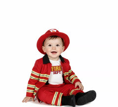 Déguisement de pompier avec chapeau pour bébé