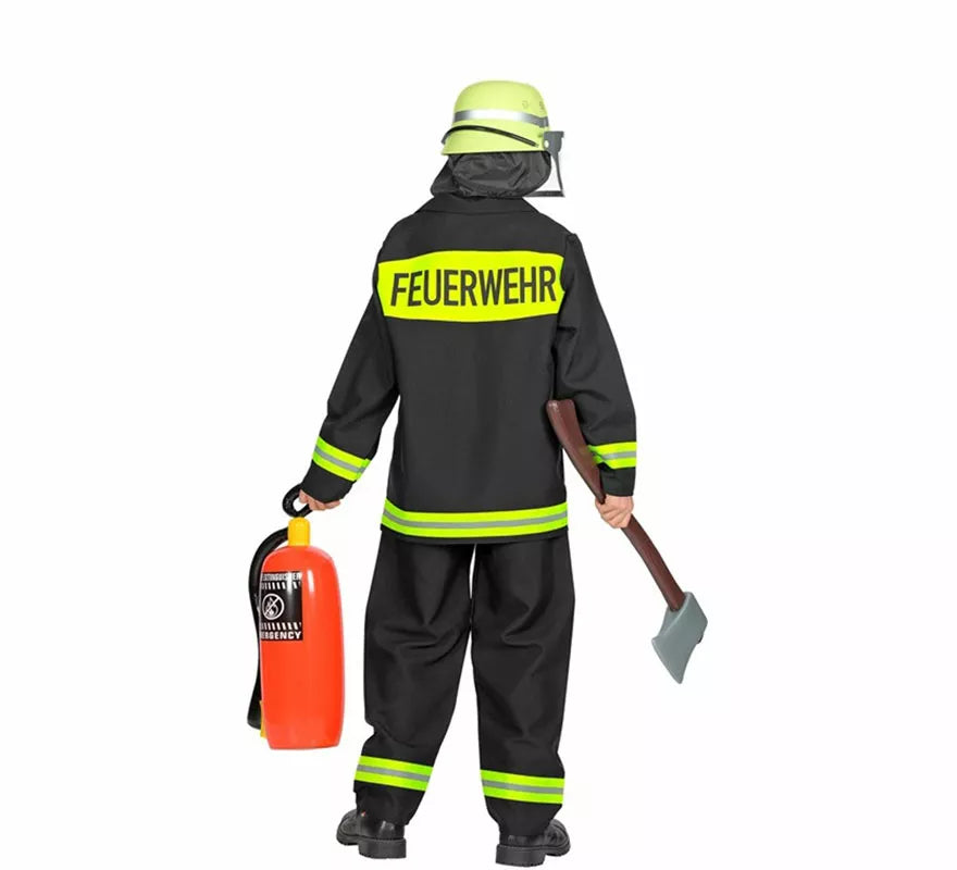 Translation missing: fr.Disfraz de Bombero negro y amarillo para niño