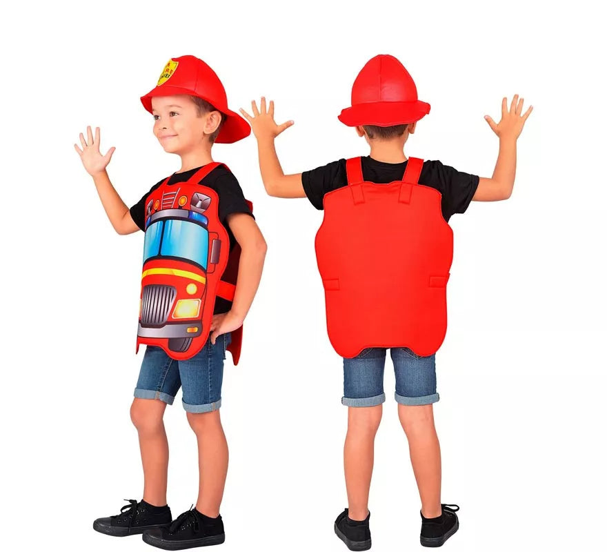 Translation missing: fr.Disfraz de Bombero rojo con gorro para niños