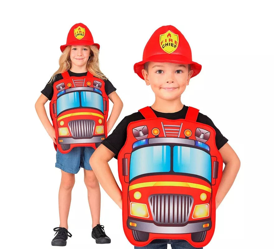 Translation missing: fr.Disfraz de Bombero rojo con gorro para niños