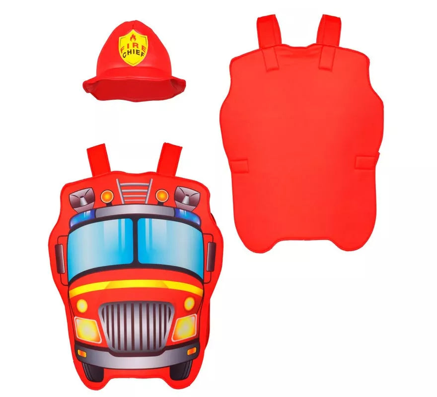 Translation missing: fr.Disfraz de Bombero rojo con gorro para niños
