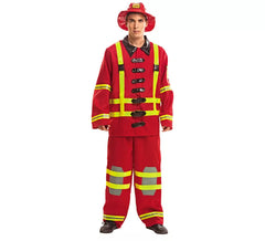 Déguisement de pompier rouge pour homme