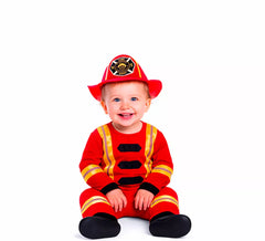 Déguisement de pompier rouge et jaune pour bébé et enfant