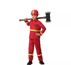 Déguisement pompier rouge et jaune garçon