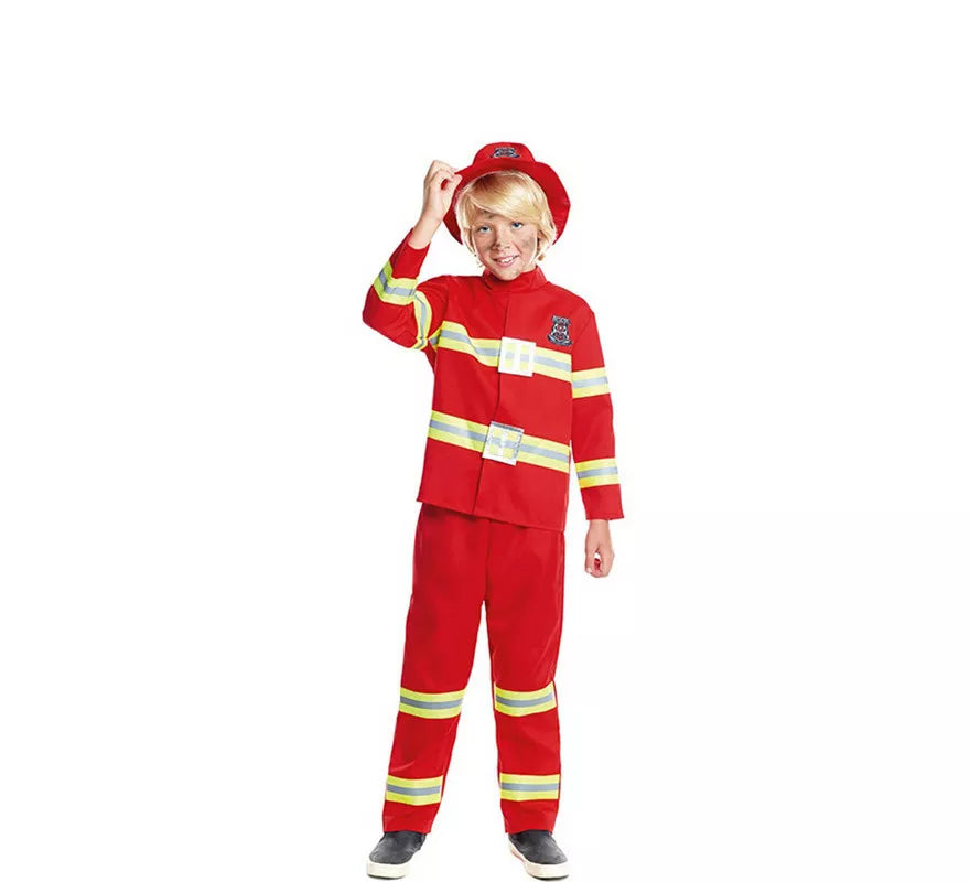 Translation missing: fr.Disfraz de Bombero Rojo y Amarillo para niño