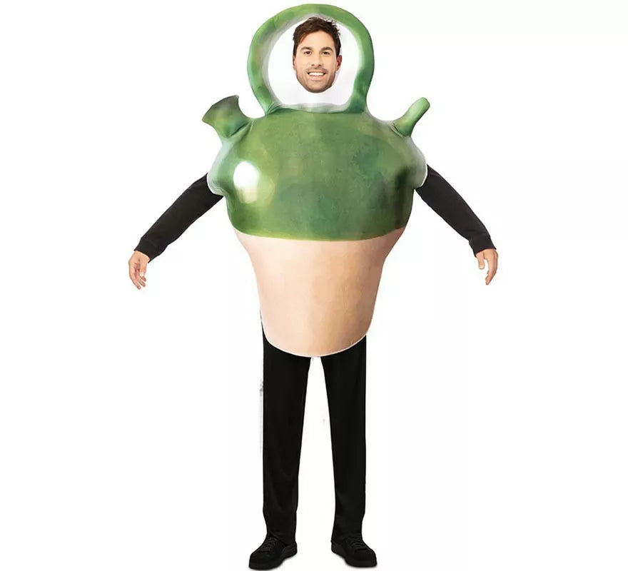 Translation missing: fr.Disfraz de Botijo verde y beige para adulto