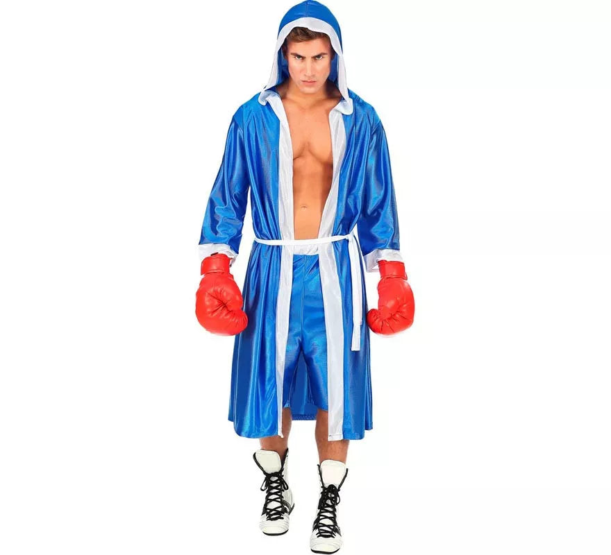 Translation missing: es.Disfraz de Boxeador azul y blanco para hombre