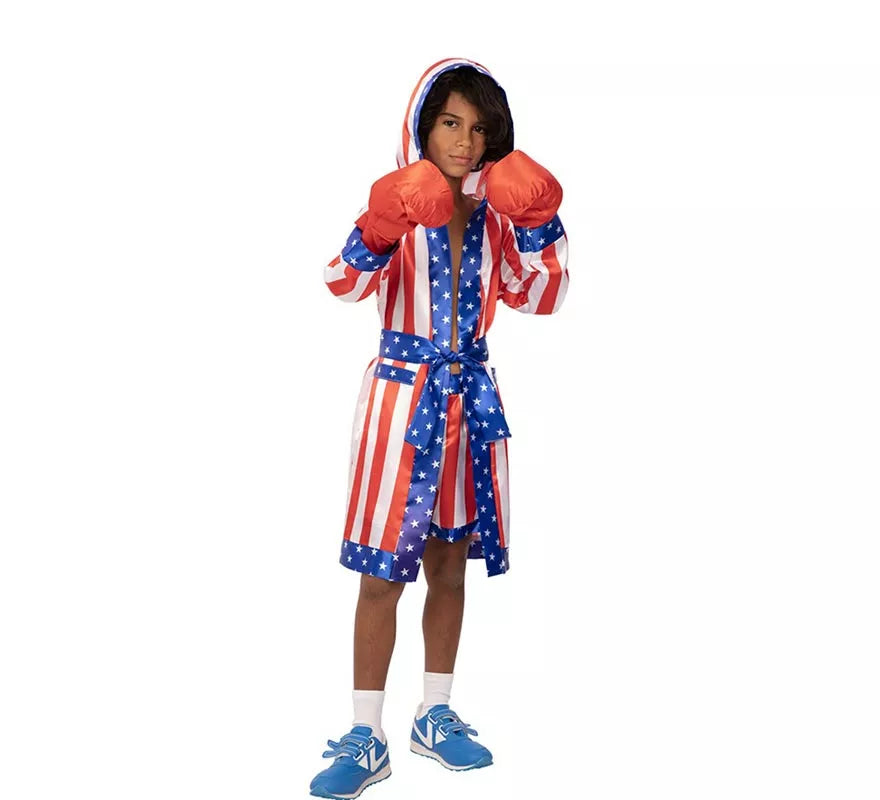 Translation missing: fr.Disfraz de Boxeador Profesional USA con cinturón para niño