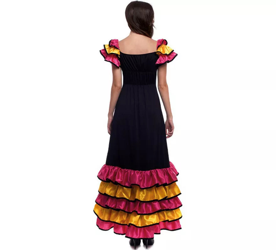 Translation missing: fr.Disfraz de Brasileña Rumbera Negro con Volantes para mujer