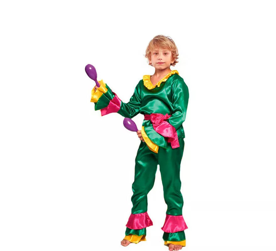 Translation missing: fr.Disfraz de Brasileño Rumbero Verde Fiesta para niño
