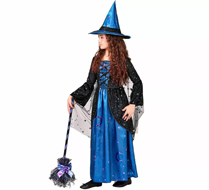 Translation missing: fr.Disfraz de Bruja azul con Estrellas para niña