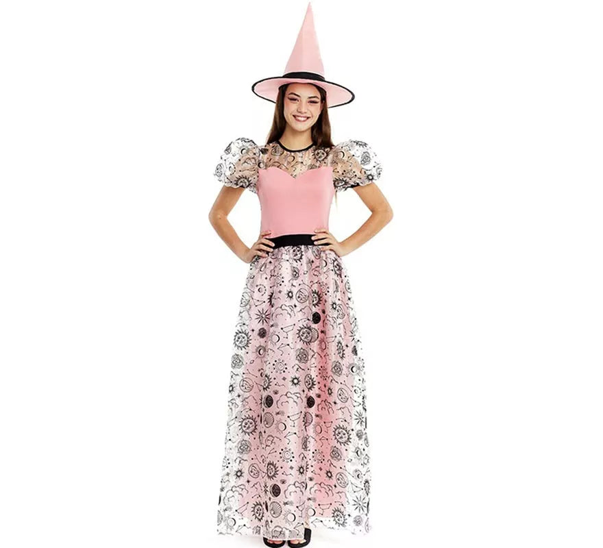 Translation missing: fr.Disfraz de Bruja Buena rosa con sombrero para mujer