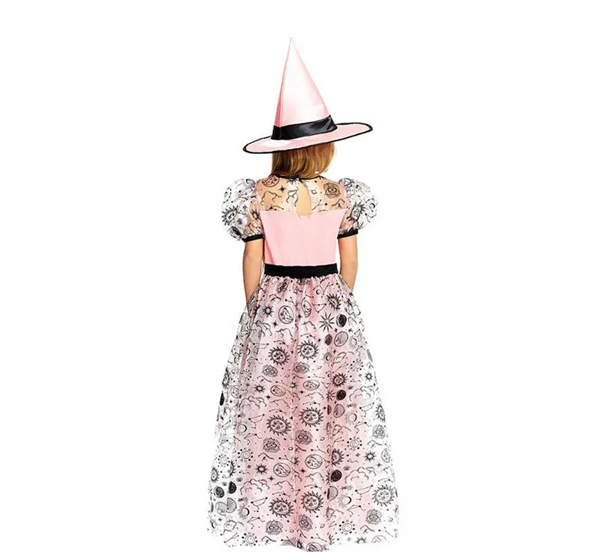 Translation missing: fr.Disfraz de Bruja Buena rosa con sombrero para niña y adolescente