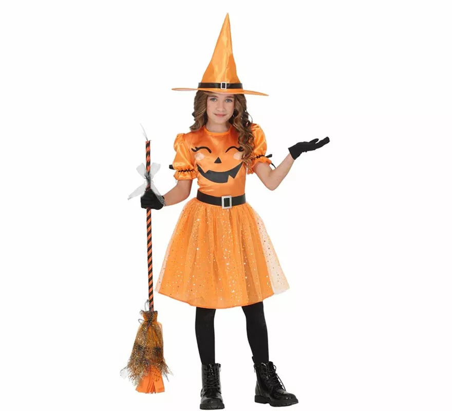 Translation missing: fr.Disfraz de Bruja Calabaza para niña