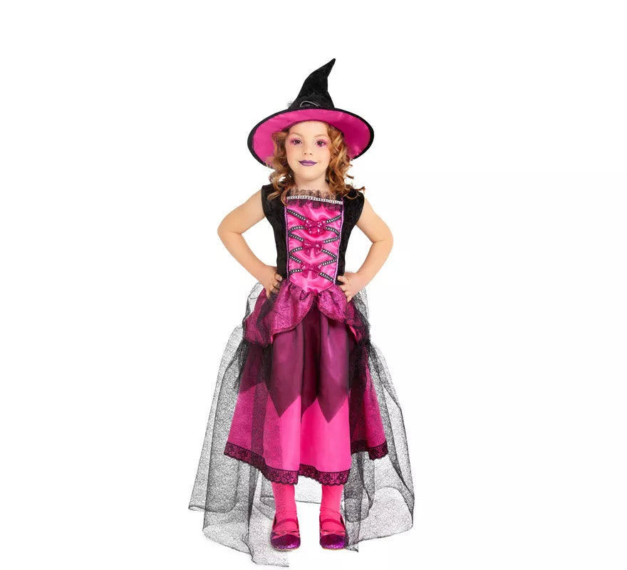 Translation missing: fr.Disfraz de Bruja Chic Rosa para niña