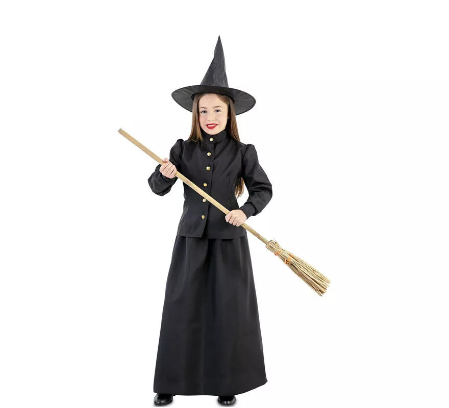 Translation missing: fr.Disfraz de Bruja Clásica en Negro para niña