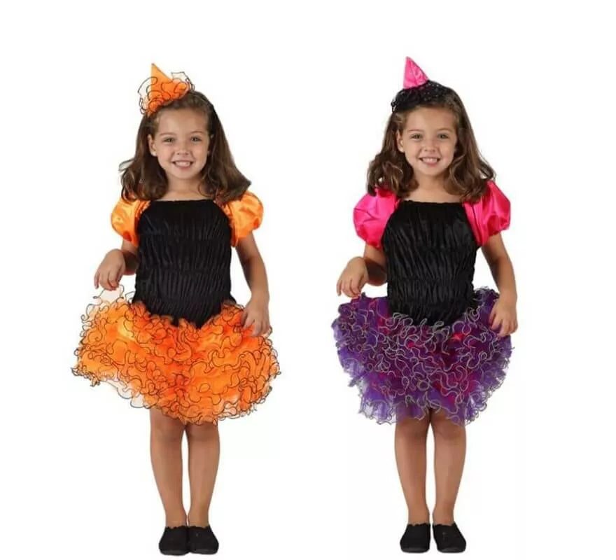 Translation missing: fr.Disfraz de Bruja con falda volantes para niña en 2 colores y varias tallas