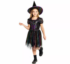Costume de sorcière à paillettes pour fille