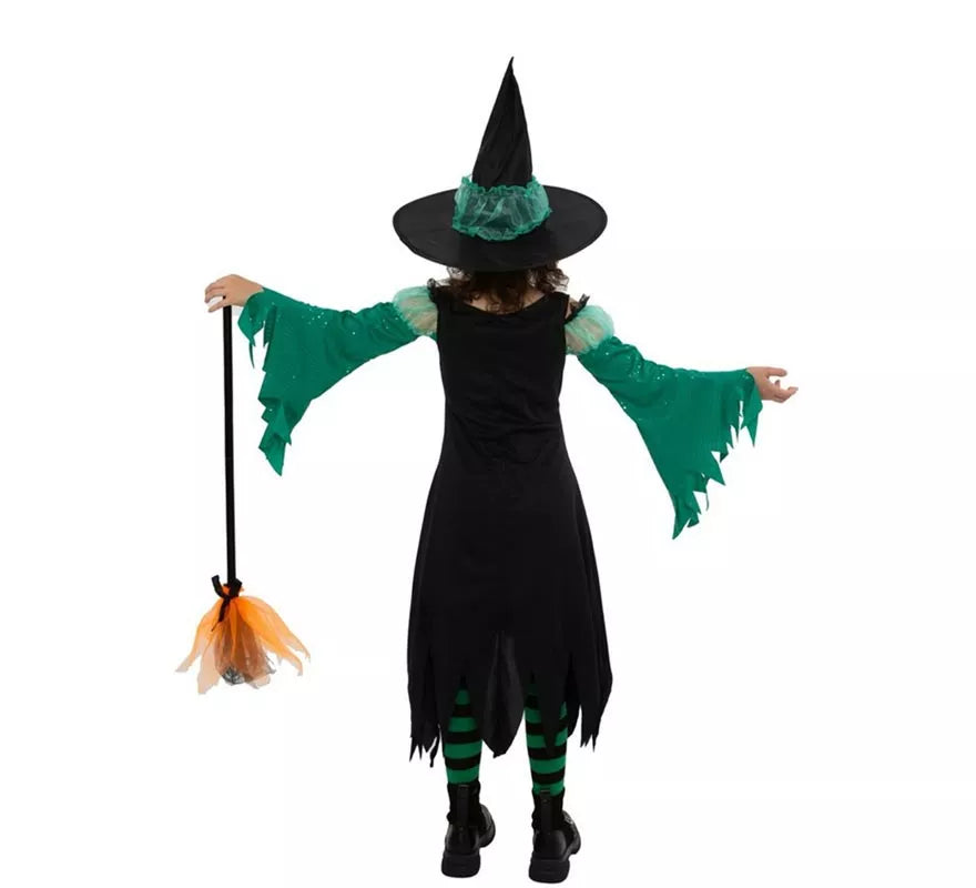 Translation missing: fr.Disfraz de Bruja Esmeralda verde para niña