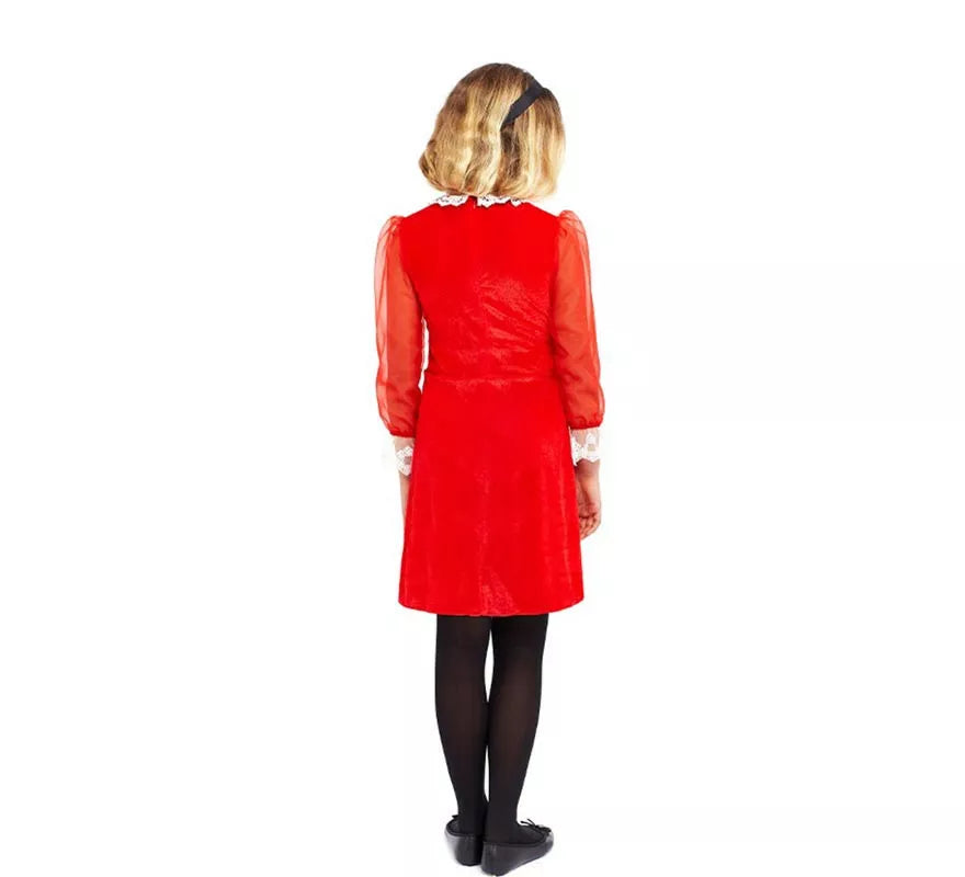 Translation missing: fr.Disfraz de Bruja joven vestido rojo para niña